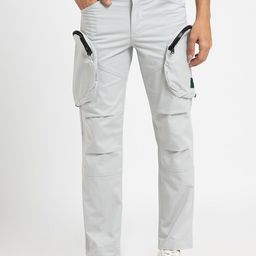 Banana Club Men Mid Rise Cotton Cargo Trousers-image-89