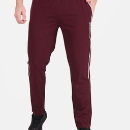 FITINC Men Maroon  Solid Rapid Dry Relaxed-Fit Track Pants-image-116