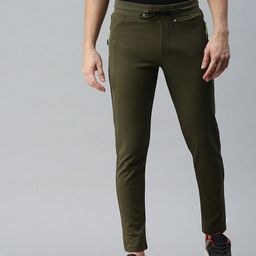 SHOWOFF Men Olive Regular Fit Track Pants-image-2