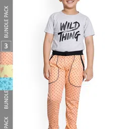 IndiWeaves Boys Pack Of 3 Mid-Rise Printed Cotton Track Pants-image-92