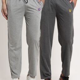 VIMAL JONNEY Men Pack Of 2 Grey Solid Regular-Fit Track Pants-image-59