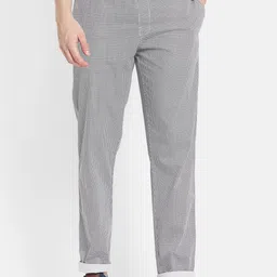 Octave Men Grey Printed Cotton Track Pants-image-32