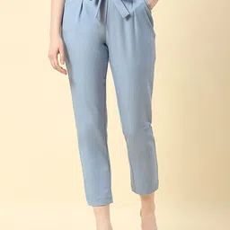 Monte Carlo Women Regular Cropped Pleated Trousers-image-53