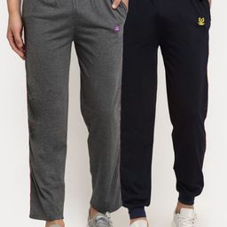 VIMAL JONNEY Men Pack Of 2 Solid Track Pants-image-30