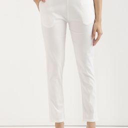 SHOOLIN Women Mid Rise Cotton Cigarette Trousers-image-97