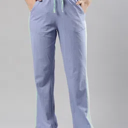 Femmora Women Relaxed-Fit Cotton Track Pant With Side Strip-image-8