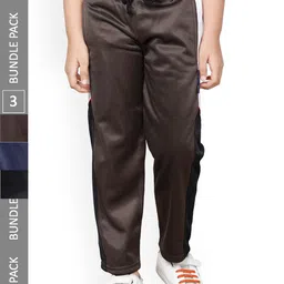 IndiWeaves Boys Mid-Rise Regular Fit Lower Trackpants (Pack Of 3)-image-58