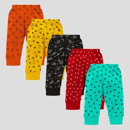 KUCHIPOO Kids Pack of 5 Printed Lounge Cotton Lounge Pants-88