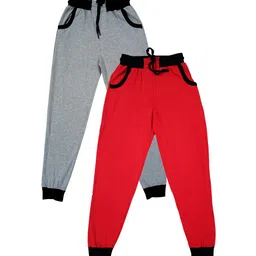 IndiWeaves Boys Pack Of 2 Mid-Rise Pure Cotton Joggers-image-67