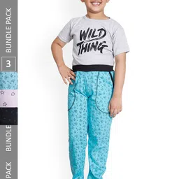 IndiWeaves Boys Pack Of 3 Printed Cotton Track Pants-image-79