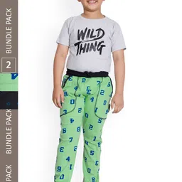 IndiWeaves Boys Pack Of 2 Printed Cotton Mid-Rise Track Pants-image-95