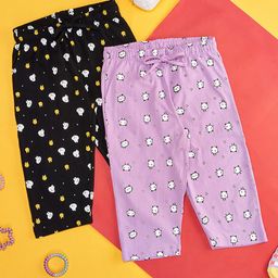 YU by Pantaloons Girls Pack Of 2 Printed Pure Cotton Track Pants-picture-31
