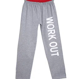SWEET ANGEL Boys Grey Melange Printed Typography Cotton Track Pant-image-88