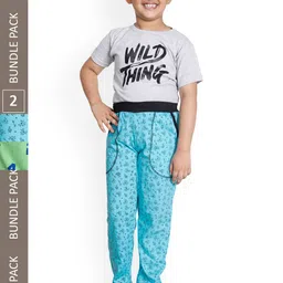 IndiWeaves Boys Pack Of 2 Printed Cotton Track Pants-image-88