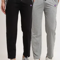 Vimal Jonney  Men Pack Of 2 Grey & Black Solid Regular-Fit Track Pants-image-70