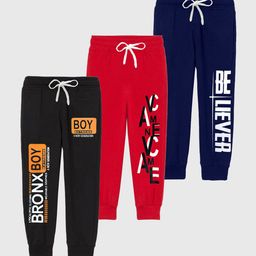 KUCHIPOO Boys Pack Of 3 Printed Mid Rise Joggers-44