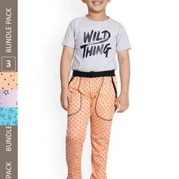 IndiWeaves Boys Pack Of 3 Printed Cotton Mid-Rise Track Pants-image-86
