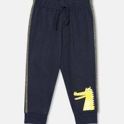 R&B Infant Boys Navy Blue Solid Drawstring Cotton Joggers-picture-38
