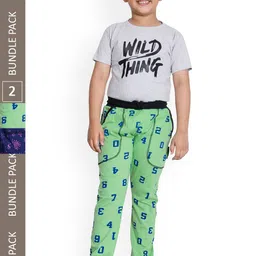 IndiWeaves Boys Pack Of 2 Printed Cotton Track Pants-image-58