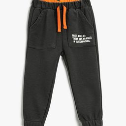 Koton Infants Typography Printed Regular Fit Mid Rise Pure Cotton Joggers-image-55