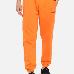 GRIFFEL Men Orange Regular Fit Solid Cotton Jogger-15