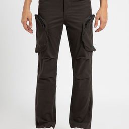 Banana Club Men Mid Rise Cotton Cargo Trousers-image-91