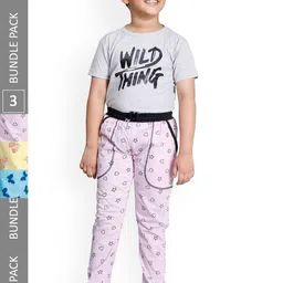 IndiWeaves Boys Pack Of 3 Graphic Printed Cotton Track Pants-image-83