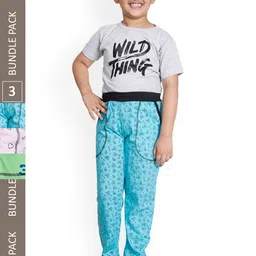 IndiWeaves Boys Pack Of 3 Printed Cotton Track Pants-image-81