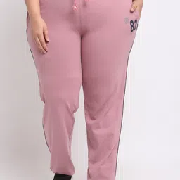 plusS Women Pink Cotton Track Pants-picture-8
