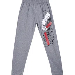 SWEET ANGEL Boys Grey Melange Printed Pure Cotton Relaxed-Fit Track Pants-image-72
