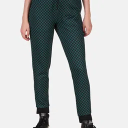 PERFKT-U Women Checked Rapid-Dry Joggers-2