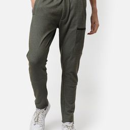 Campus Sutra Men Green Regular Fit Solid Track Pants-image-1