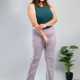 Mlada Women Cotton Plus Size High Rise Trousers-image-70