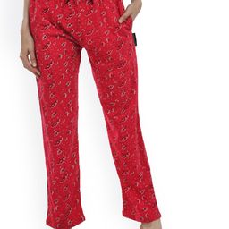 IndiWeaves Women Pure Cotton Printed Straight Lounge Pants-image-37