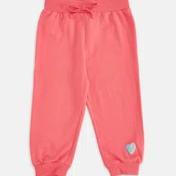 Pantaloons Baby Infant Girls Coral Colored Solid Cotton Joggers-picture-10