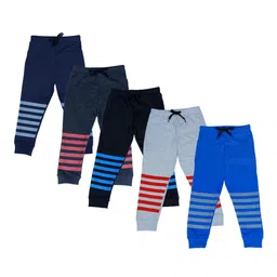 BAESD Boys Pack Of 5 Striped Pure Cotton Joggers-16