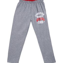 SWEET ANGEL Boys Charcoal Grey Champion Printed Straight-Fit Cotton Track Pants-image-21