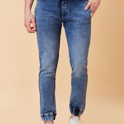 Being Human Washed Denim Joggers-image-57