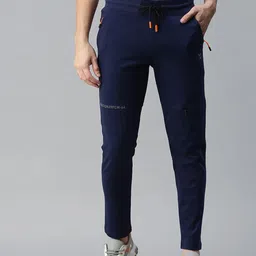 SHOWOFF Men Navy Blue Solid Slim-Fit Joggers-image-63