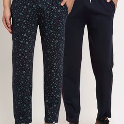 VIMAL JONNEY Men Navy Blue & Black Pack Of 2 Track Pants-image-52