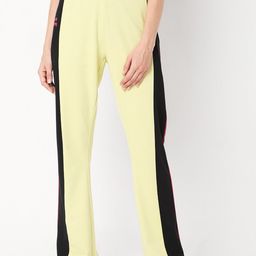 Vero Moda Women Lime Green & Black Colourblocked Track Pants-54