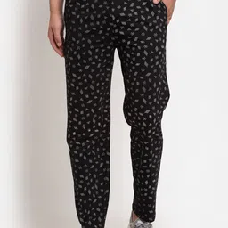 VIMAL JONNEY Men Black & White Printed Track Pants-picture-16