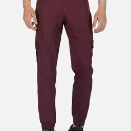 IMPERATIVE Men Maroon Solid Track Pants-picture-25