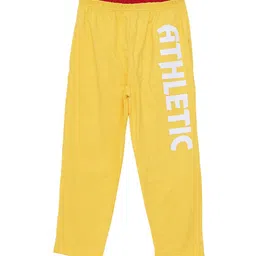 Fashionable Boys Yellow & White Printed Pure Cotton Track Pants-image-46