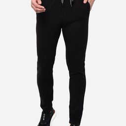 JADE BLUE Men Black Solid Pure Cotton Track Pants-image-63