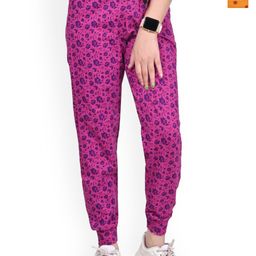 BAESD Girls Pack of 2 Floral Printed Mid-Rise Pure Cotton Joggers-image-61
