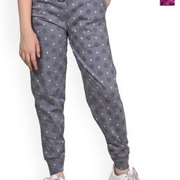 BAESD Girls Pack of 2 Floral Printed Mid-Rise Pure Cotton Joggers-image-51
