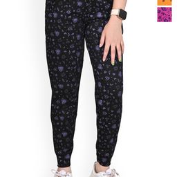 BAESD Girls Pack Of 3 Floral Printed Pure Cotton Joggers-picture-26