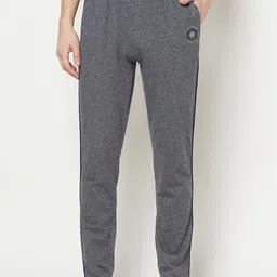 Octave Men Grey Solid Cotton Track Pants-picture-15