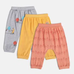 MINI KLUB Infant Boys Pack Of 3 Cafe House Pure Cotton Mid Rise Joggers-image-30